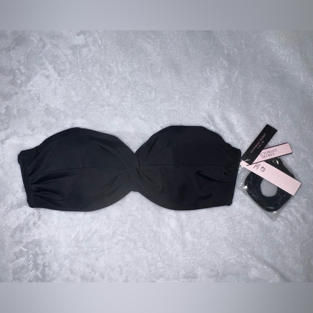Victoria’s Secret Swim Black Bandaux Underwire Top